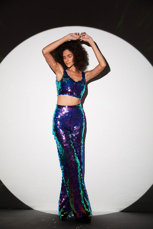 Iris Sequin High Waist Palazzo